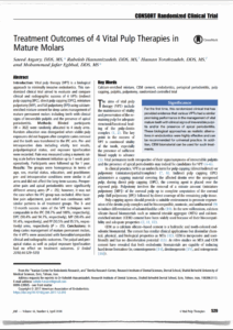 treatment outcomes -etude endodontie - edtm