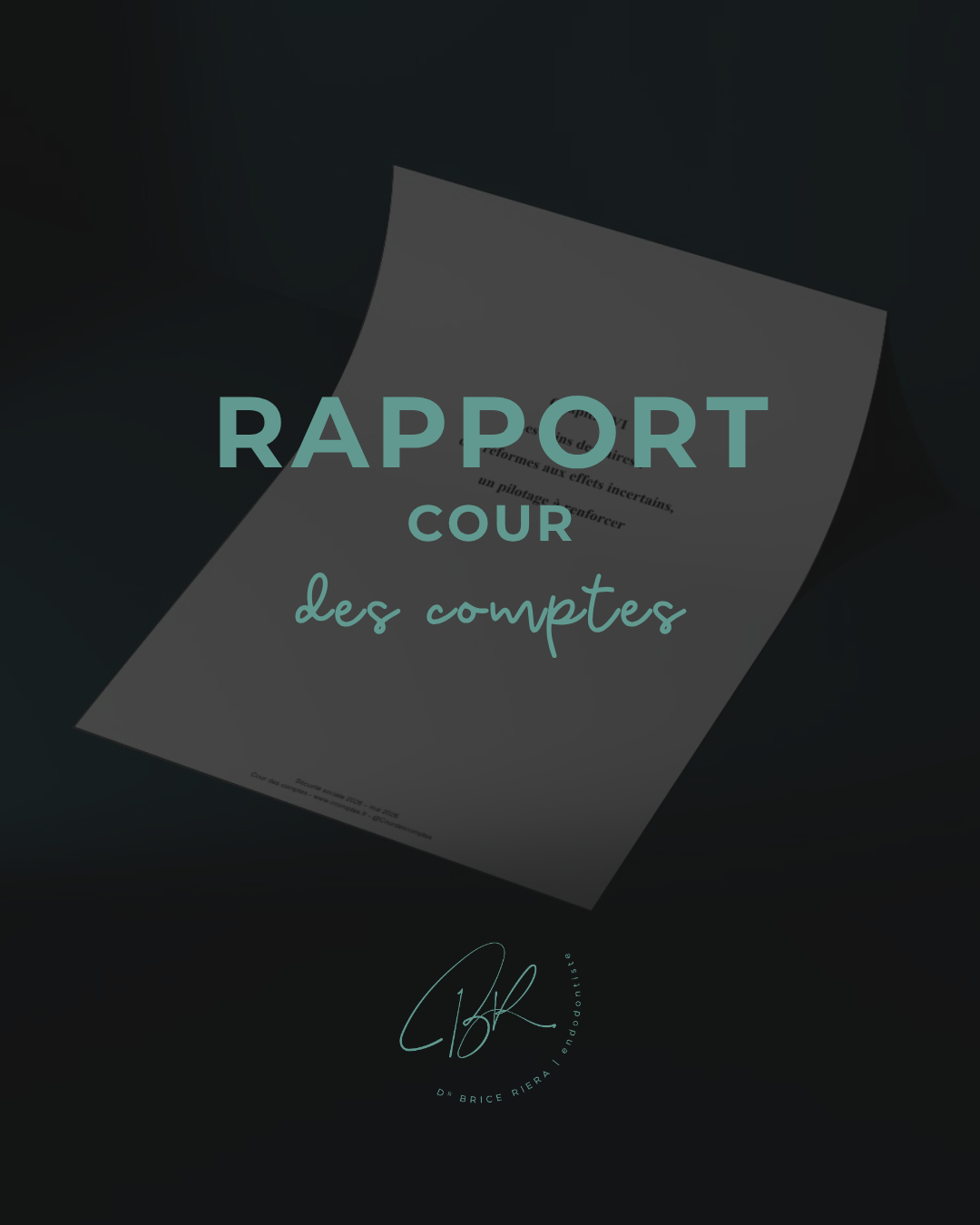 Rapport cour des comptes - Dr Brice RIera - antibio et endodontie - EDTM
